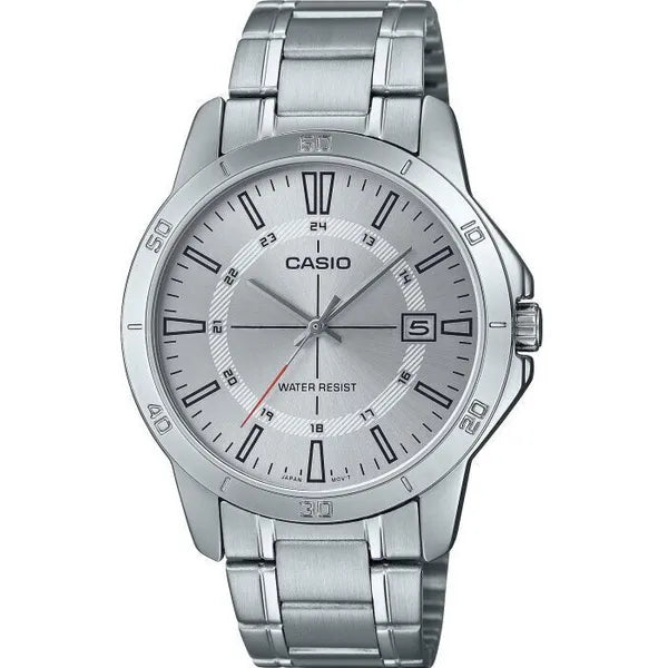 Casio MTP-V004D-7CUDF férfi karóra, ezüst acél szíj, WR30, 42 mm