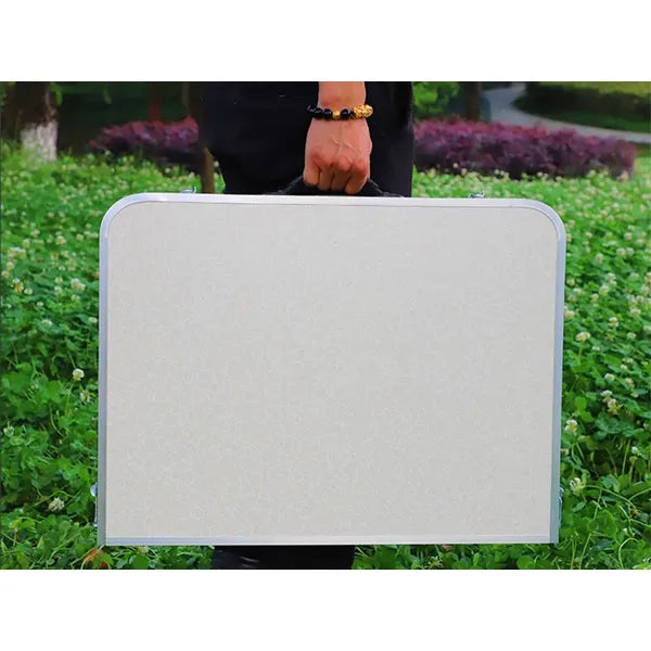 Összecsukható alumínium kempingasztal szett 120×60 cm 4 székkel bőröndben