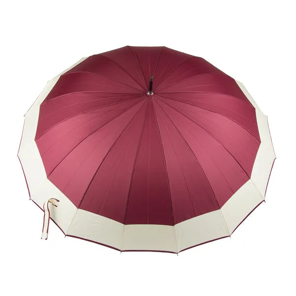 Piros XXL automata esernyő, 16 bordával, szélálló, csúszásmentes fogantyú