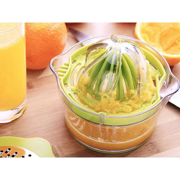 Kézi zöld citrusprés reszelővel, 400 ml műanyag tartállyal