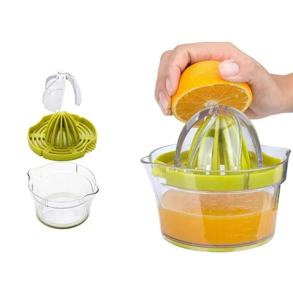 Kézi zöld citrusprés reszelővel, 400 ml műanyag tartállyal