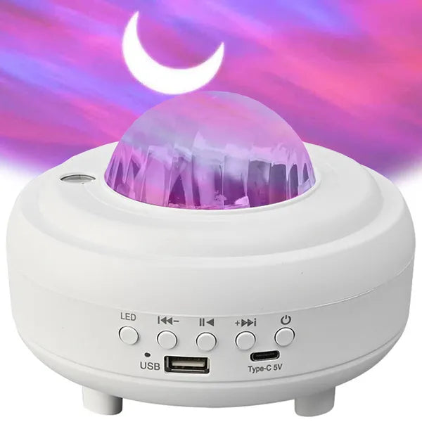 LED csillag- és sarki fény projektor éjjeli fény Bluetooth hangszóróval