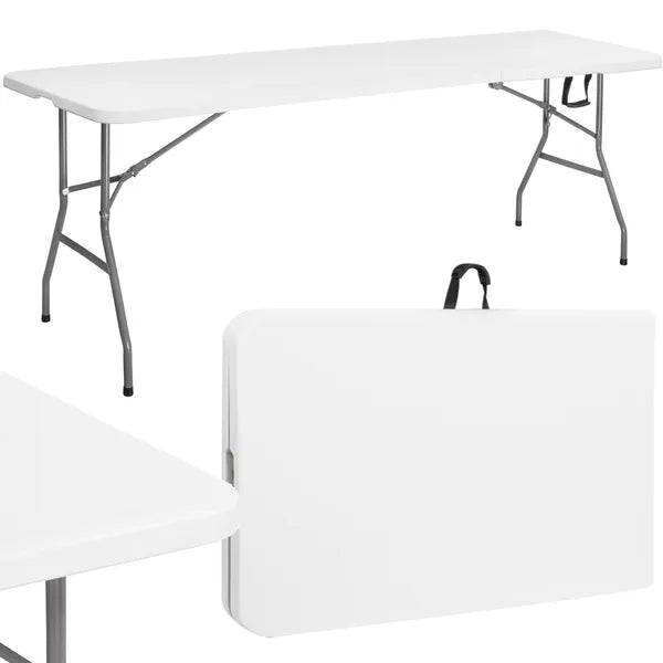 Springos® összecsukható fehér asztal 180x75 cm
