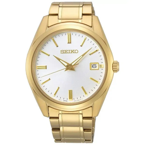 Seiko férfi karóra, aranyszínű acél, 40,2 mm, zafírüveg, WR100