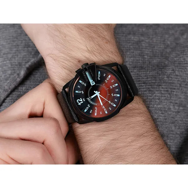 Diesel DZ1657 Mega Chief férfi karóra, chronográf, 45 mm, bőr szíj