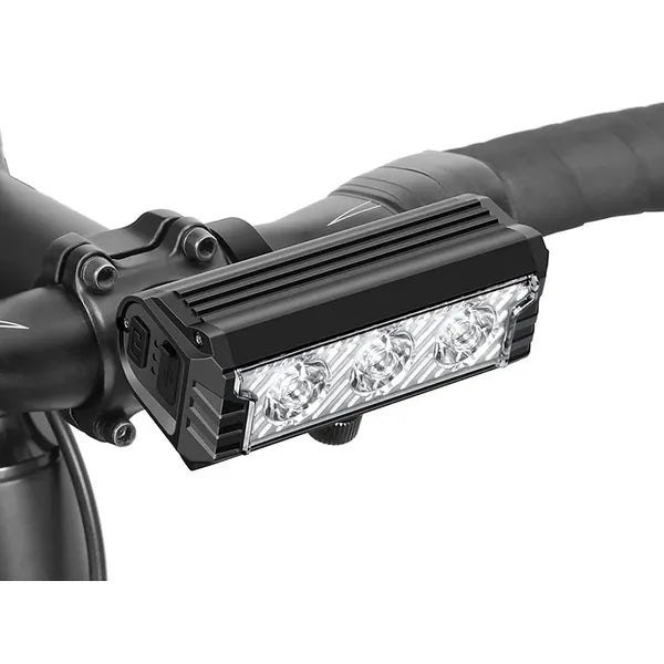 USB-tölthető első-hátsó LED kerékpárlámpa szett, 2500 lm, 3600 mAh