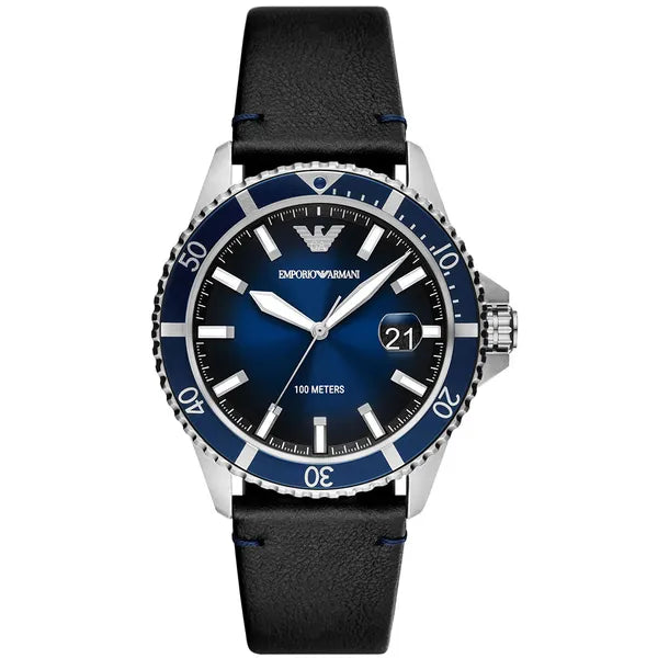 Emporio Armani AR11516 férfi búváróra kék számlap, ezüst tok, WR100