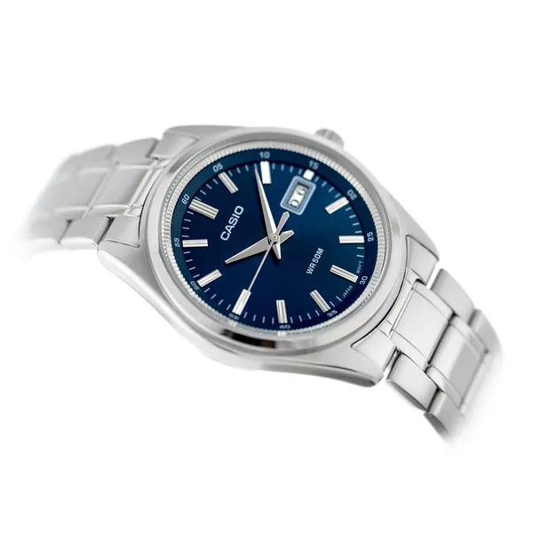 Casio MTP-B180D-2A férfi karóra, rozsdamentes acél, kék számlap, WR50