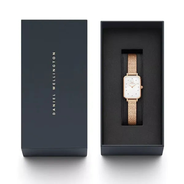 Daniel Wellington Quadro Lumine Pressed Piano 20 mm női karóra, rózsaarany-acél