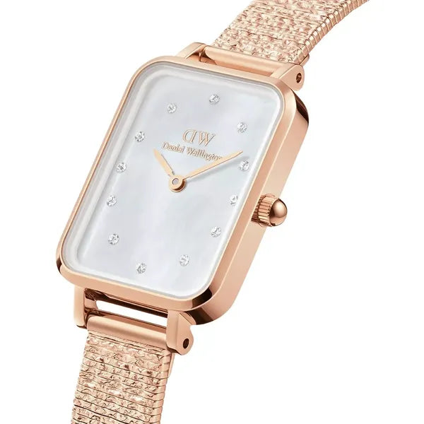 Daniel Wellington Quadro Lumine Pressed Piano 20 mm női karóra, rózsaarany-acél