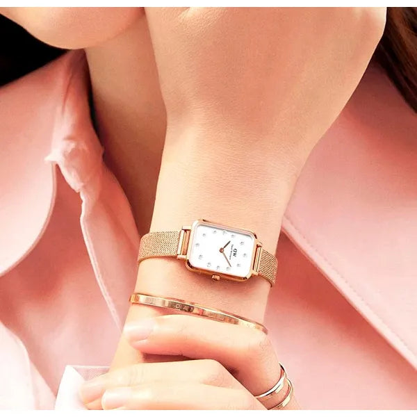 Daniel Wellington Quadro Lumine Pressed Piano 20 mm női karóra, rózsaarany-acél