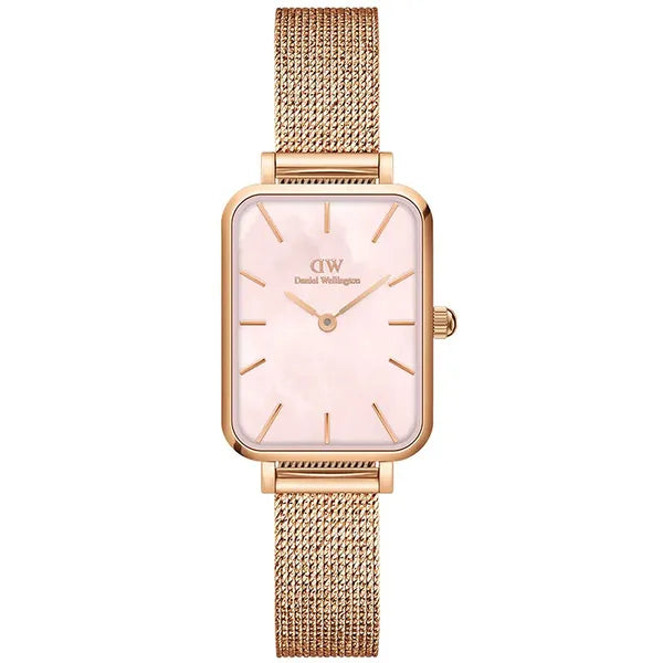 Daniel Wellington Quadro Pressed Melrose Pearl 20 mm női karóra, rózsaarany