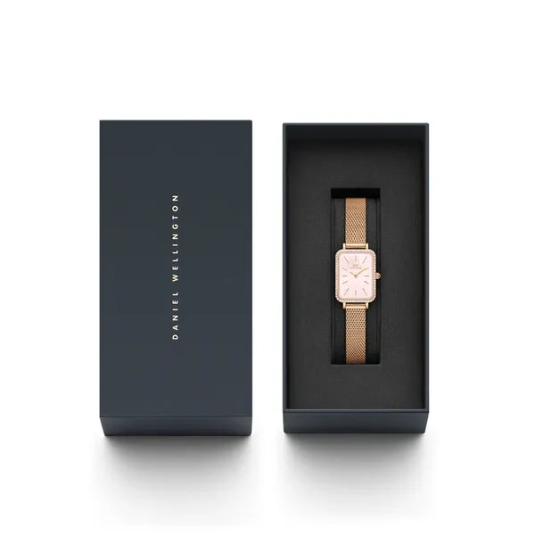 Daniel Wellington Quadro Lumine női karóra, rózsaarany, kristályos, 20 mm