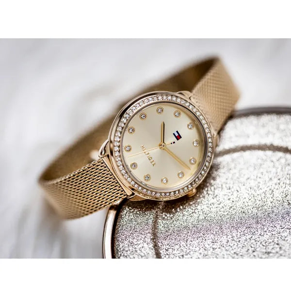 Tommy Hilfiger 1782699 Demi női arany acél karóra, 33 mm, cirkónia