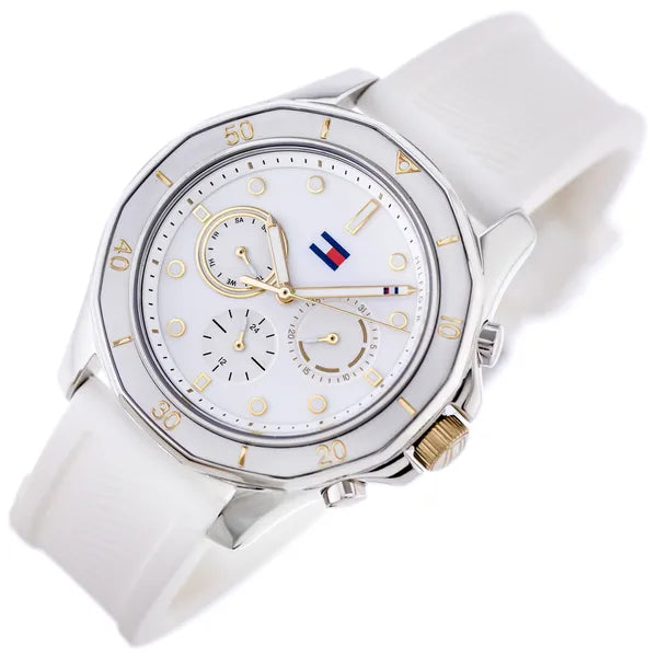 Tommy Hilfiger Brooklyn női karóra, fehér szilikon szíj, 41 mm, 5 ATM