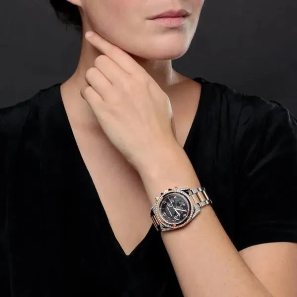Michael Kors Blair MK6093 női karóra, rozéarany-ezüst, kronográf, WR100