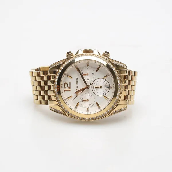 Michael Kors Pressley MK5835 női karóra, aranyszínű, acél, kronográf, WR100, 39 mm