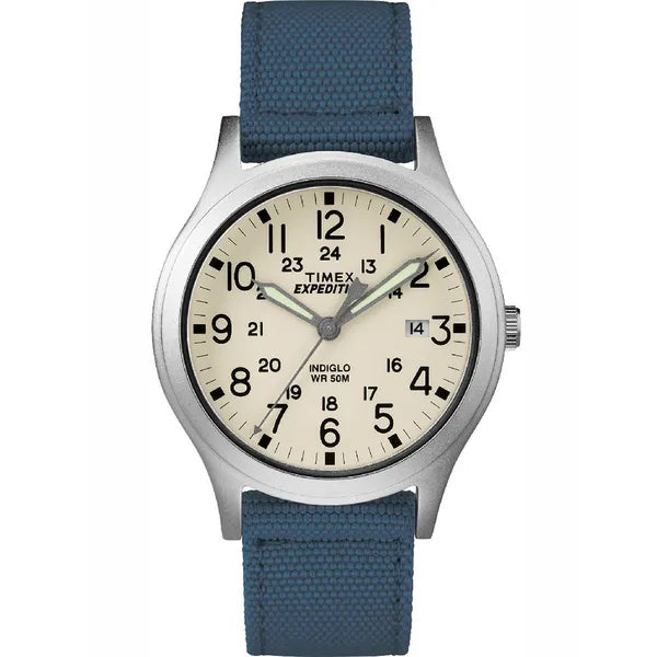 Timex Expedition Scout TW4B13800 férfi karóra, Indiglo, kék szövet szíj, WR50