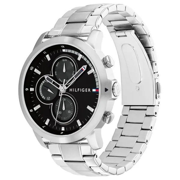 Tommy Hilfiger Jameson férfi karóra, 46 mm, ezüst acél, 5 ATM