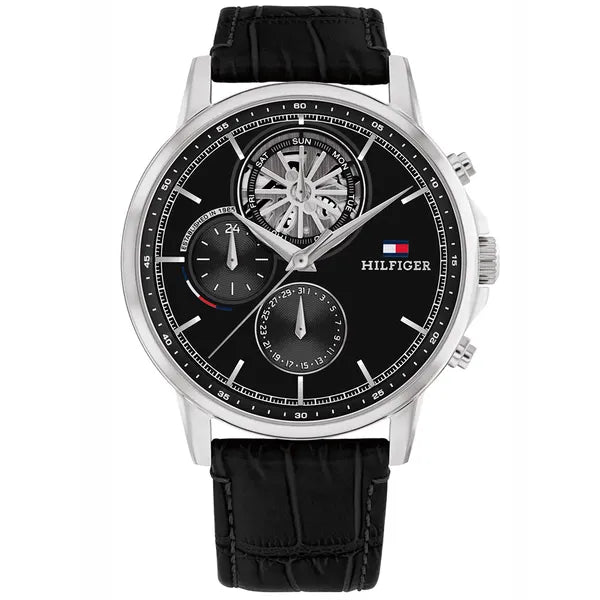 Tommy Hilfiger 1710605 férfi karóra, kvarc, bőrszíj, 44 mm, WR50
