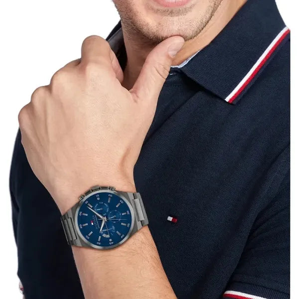 Tommy Hilfiger Dexter férfi karóra, 46 mm, acél, WR50, grafit