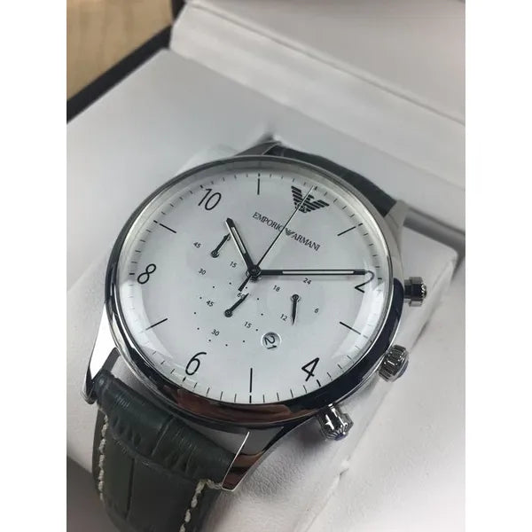 Emporio Armani AR1861 férfi quartz karóra bőr szíjjal, kronográf, WR30