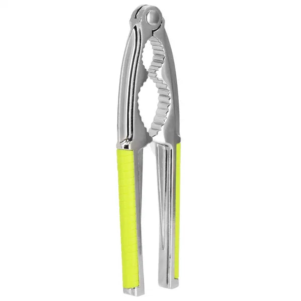Diótörő, rozsdamentes acél, zöld műanyag markolat, 15 cm