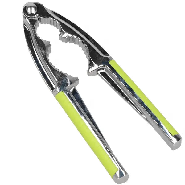 Diótörő, rozsdamentes acél, zöld műanyag markolat, 15 cm