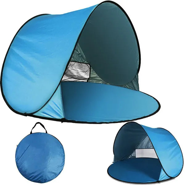 Pop-up önfelálló UV-szűrős strand sátor 150×150×90 cm, kék