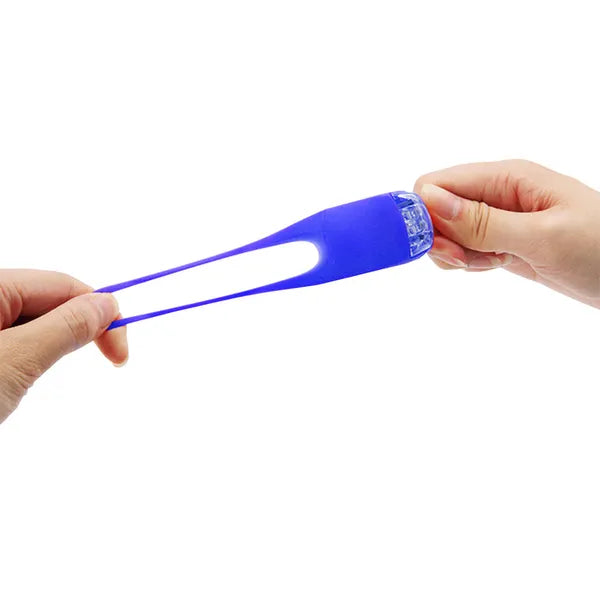 Kék szilikon kerékpár első lámpa készlet, 2 LED, vízálló, 2 db