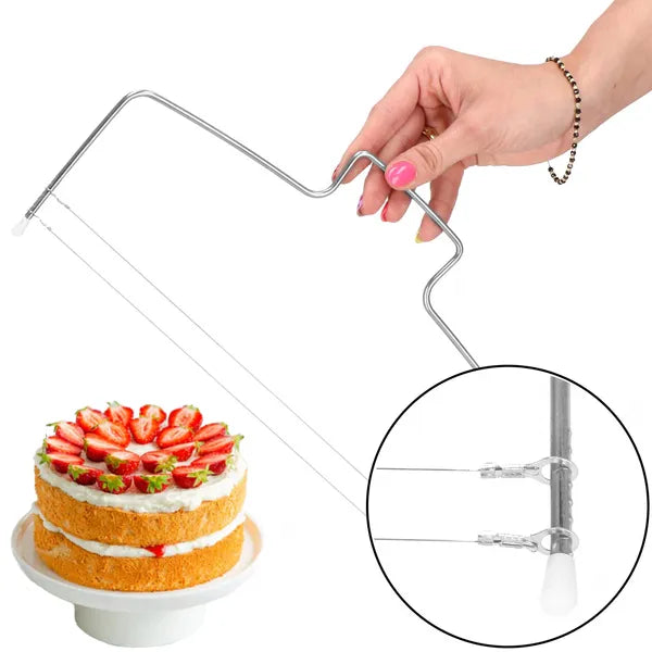 Kétszálas állítható tortavágó drót 32 cm, élelmiszerbiztos