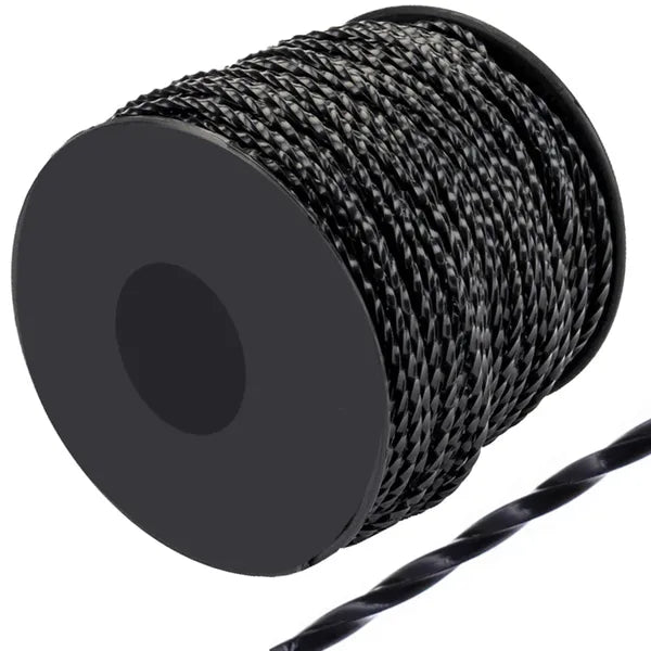 Sárga nylon damil 2,4 mm × 100 m, csavart keresztmetszetű csendes vágószál