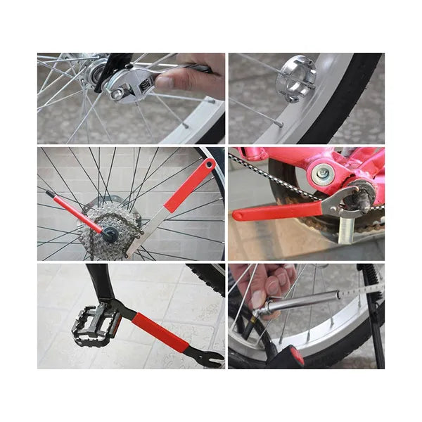 Kerékpár szerszámkészlet, 44 részes, fém–műanyag, hordtáskában