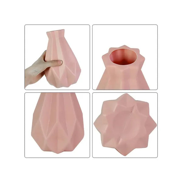 Skandináv stílusú műanyag virágváza, 20 cm, matt, törhetetlen