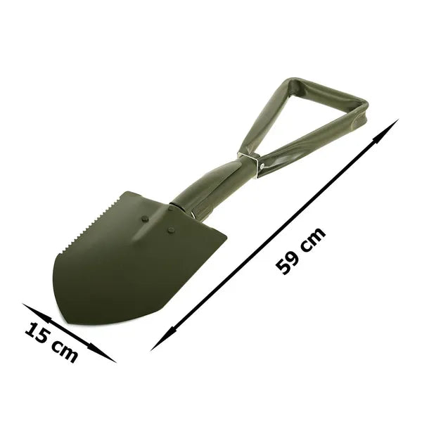 Összecsukható multifunkciós lapát csákány funkcióval, 59 cm, tok