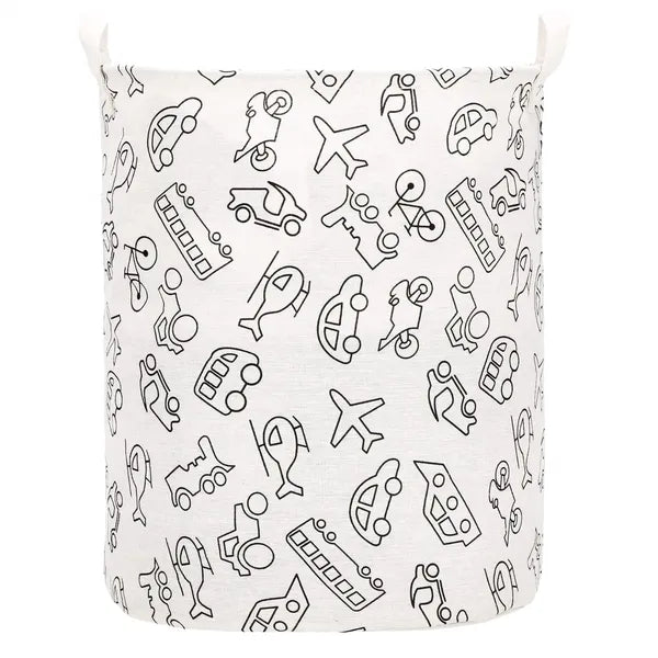 Springos gyerek tárolókosár, jármű mintás, 55 l, Ø35×45 cm