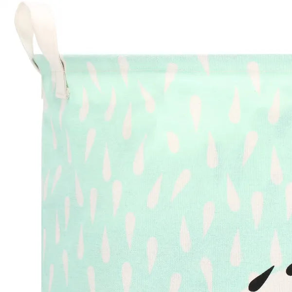 Springos tárolókosár, 45 cm magas, 35 cm átm., 55 l, sünmintás, zöld