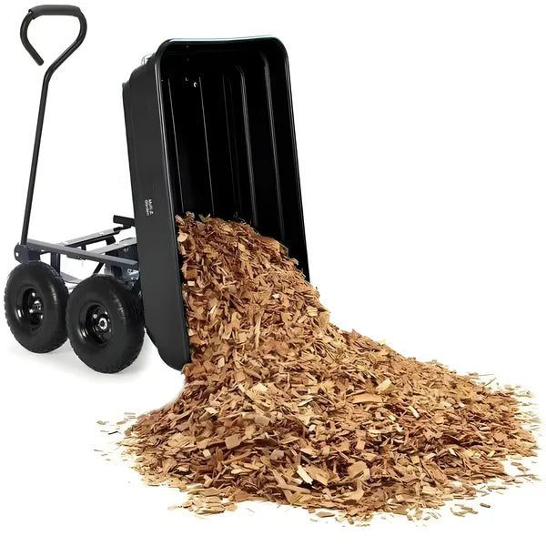 Kerti billenőkocsi 75 l, 200 kg teherbírás, 25 cm fújható kerekek