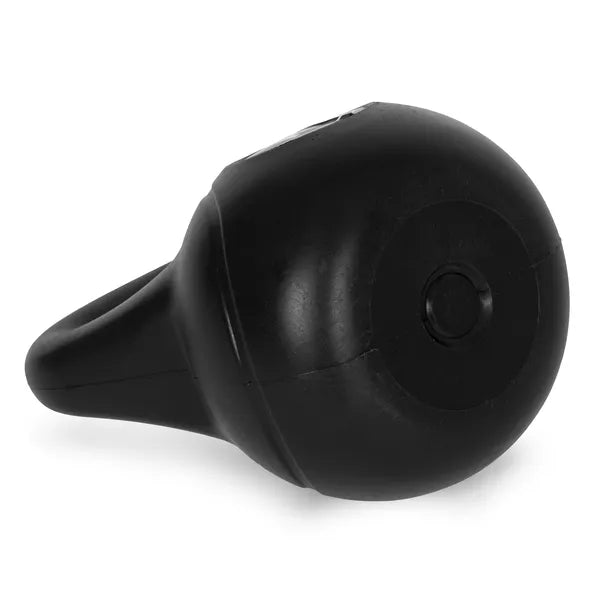 Kettlebell 12 kg, műanyag burkolat, ergonomikus markolat, lapos talppal