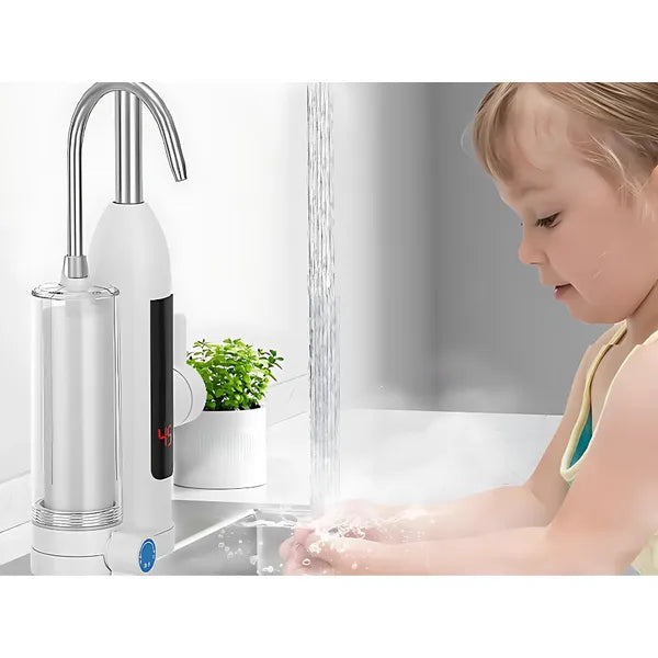 3000 W átfolyós vízmelegítő LCD kijelzővel és vízszűrős csapteleppel