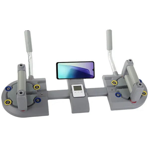 Összecsukható fekvőtámasz edződeszka stopperrel és állítható fogantyúkkal, 100 kg