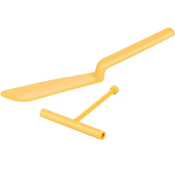Palacsinta spatula felcsukható hengerrel, hőálló nylon, sárga