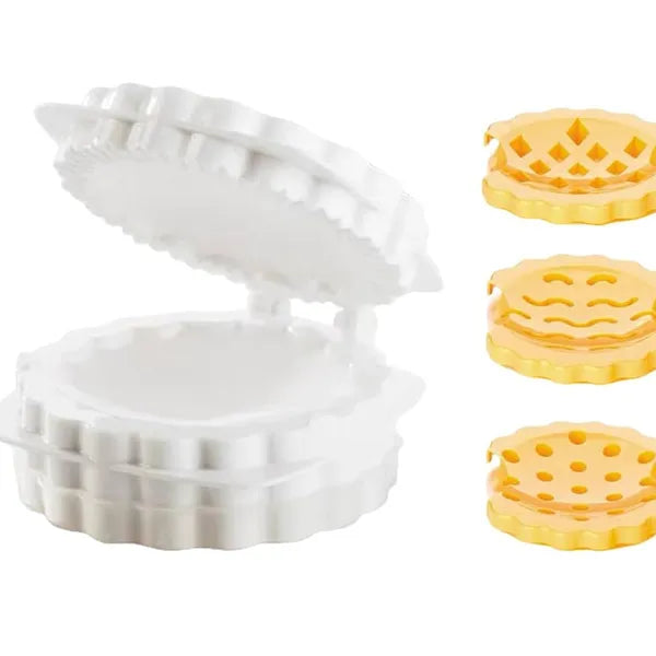 Cserélhető betétes műanyag tésztafészek sütőforma, 11,5 cm, 3 mintával