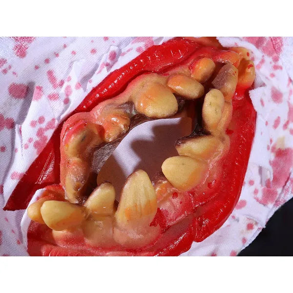 Véres fogú horror Halloween maszk, univerzális méretű, könnyű gumi fogakkal