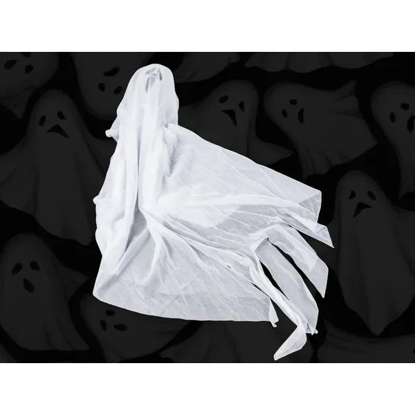 Halloween függő dekoráció, fehér szellem 65 cm