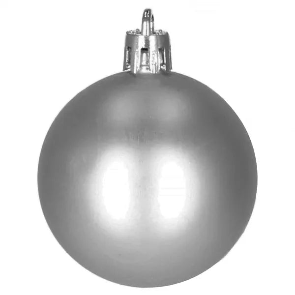 Springos 20 db szürke, 6 cm-es, törhetetlen karácsonyfadísz gömbkészlet