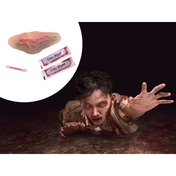 Mű seb torokvágás imitáció 10 ml művérrel, Halloween kellék