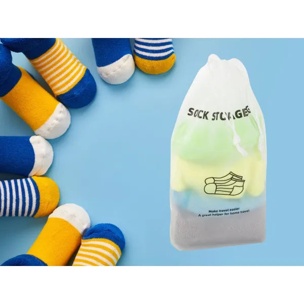 Vízálló utazó zoknitasak, PEVA, 28×18 cm, félig átlátszó