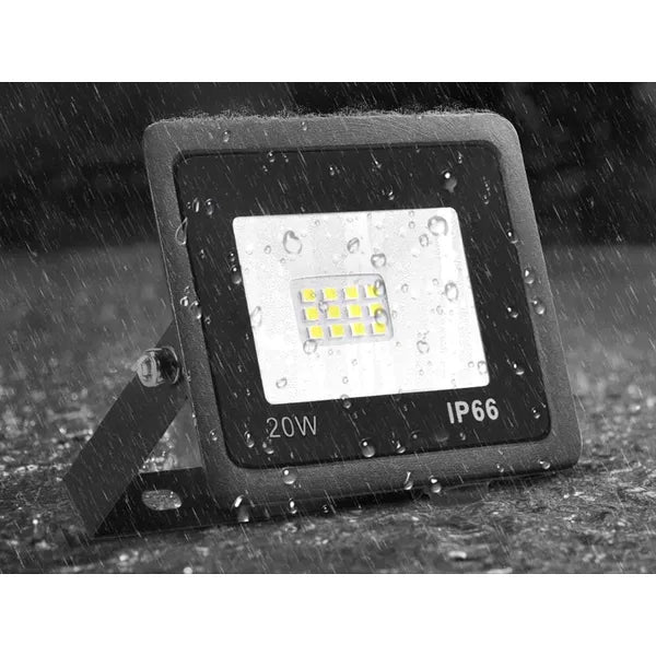 LED reflektor 20 W 6000 K IP66, kültéri, fekete, 24 LED
