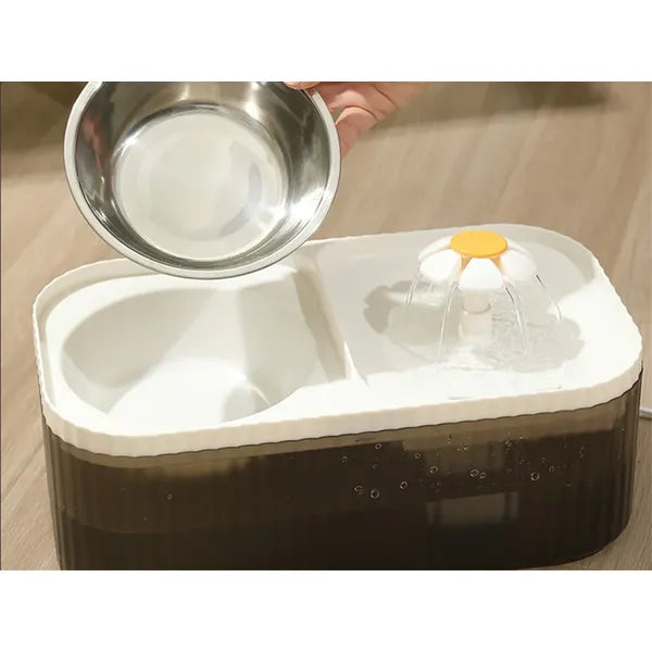 Automata 3 l-es macska-kutya ivókút szénszűrővel, etetőtál 300 ml